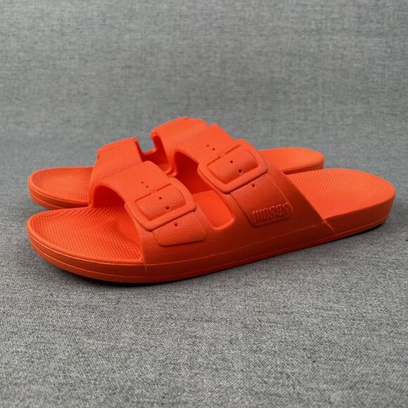 Freedom Moses Anthropologie Sandals Womens 11* Orange Slip On Comfort Beach Boho - Picture 5 of 16